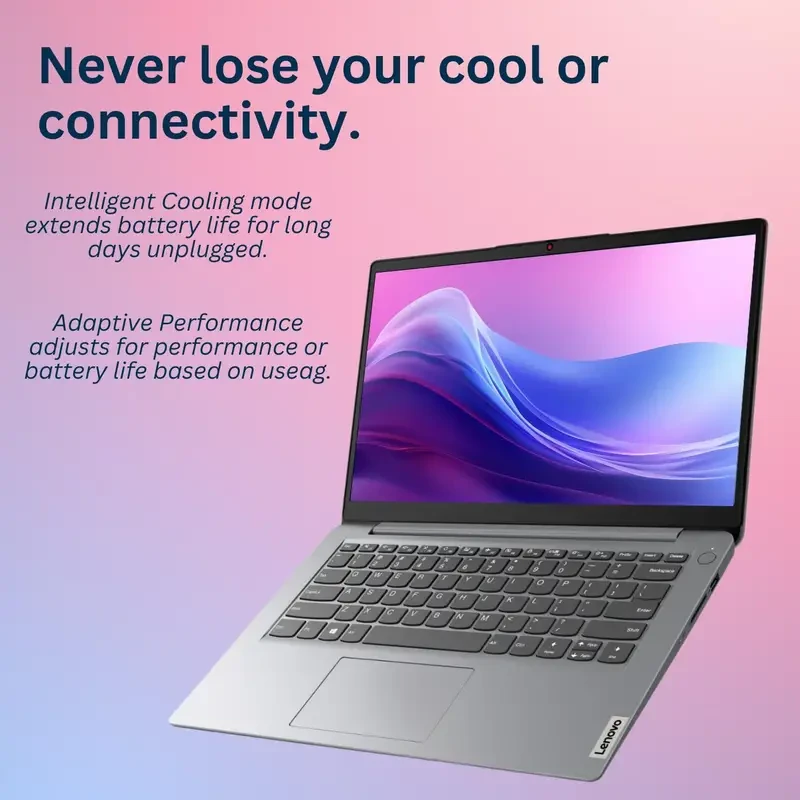 Lenovo IdeaPad 1 Laptop, 14" HD Screen, Intel Celeron N4020, 4GB RAM, 128GB eMMC, Webcam, Wi-Fi 6, Win 11 Home S mode