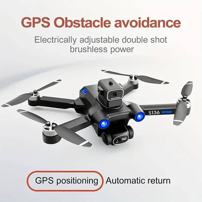 GPS Drone with 4K Camera for adults Beginner, Ult-Long Flight Time, Optical Flow, 5G Transmission Foldable FPV RC Quadcopter with Brushless Motors, No obstacle avoidance, GPS Auto Return Home, Intelli