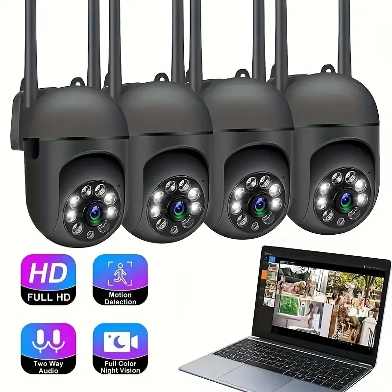 HD WIFI Surveillance Camera, Indoor And Outdoor Long Range HD Night Vision Camera, 355 Degree Intercom Home Security Camera, 2.4G Home Security System, AI Mobile Detection, Two-Way Audio, Color Night 